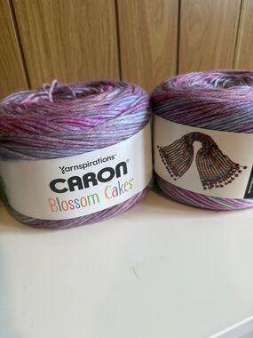 Caron Blossom Cakes Variegated Yarn - Purple/Pink/Grey